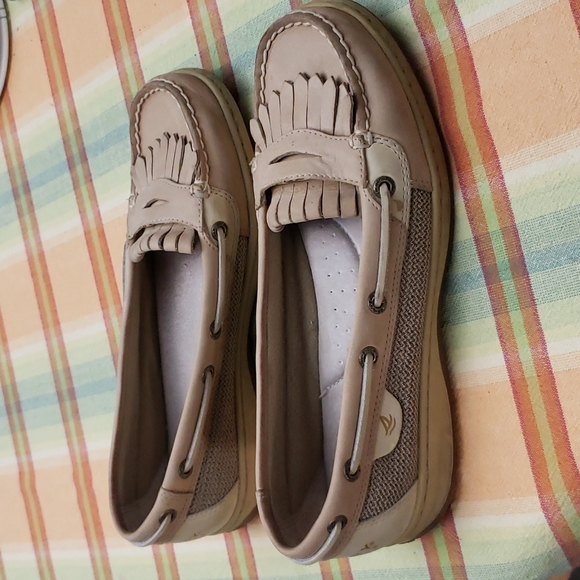 sperry leather loafers womens